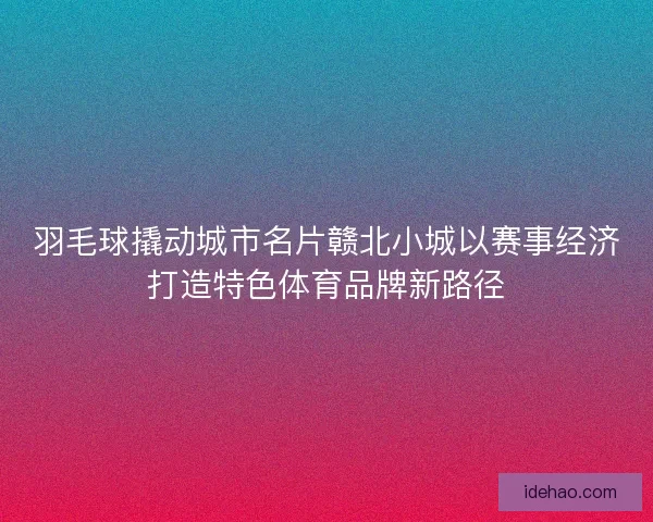 羽毛球撬动城市名片赣北小城以赛事经济打造特色体育品牌新路径